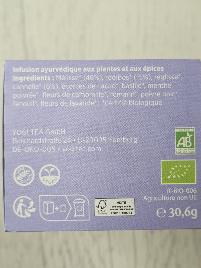 Tisane Yogi Tea HARMONIE INTERIEURE - Boite de 17 sachets – Image 3