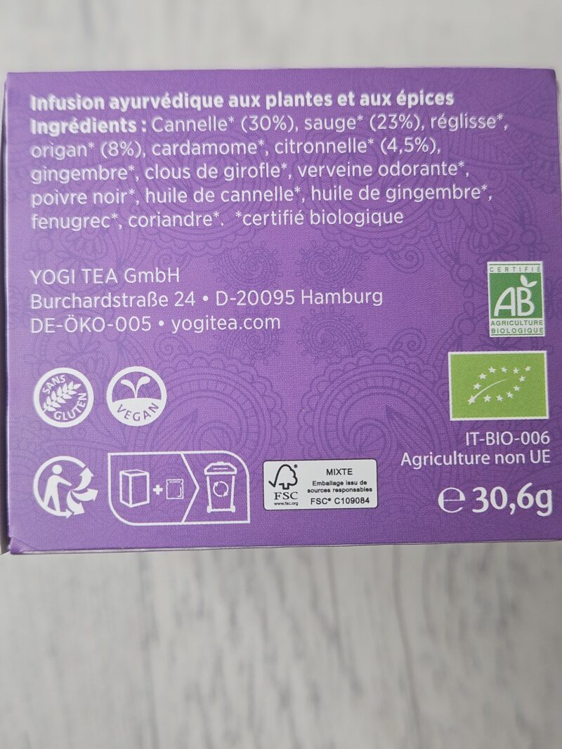 Tisane Yogi Tea - ECLAT DE LA JEUNESSE -  Boite de 17 sachets – Image 3