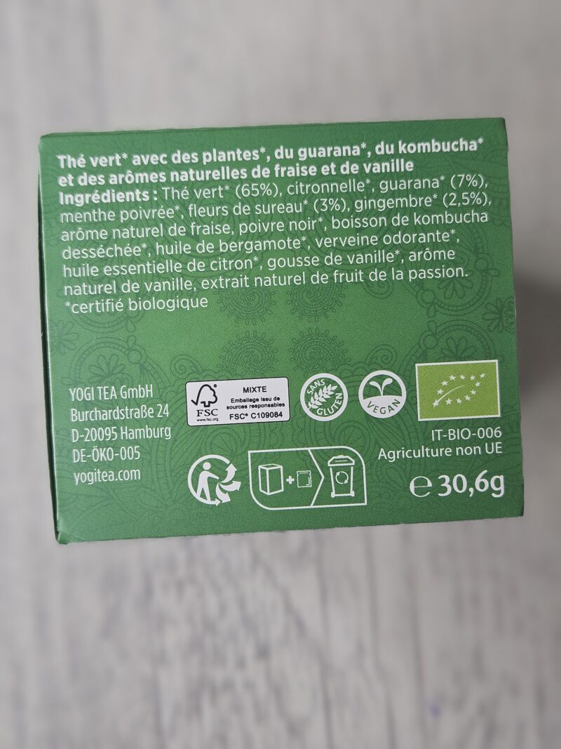 Tisane Yogi Tea ENERGIE DU THE VERT - Boite de 17 sachets – Image 3