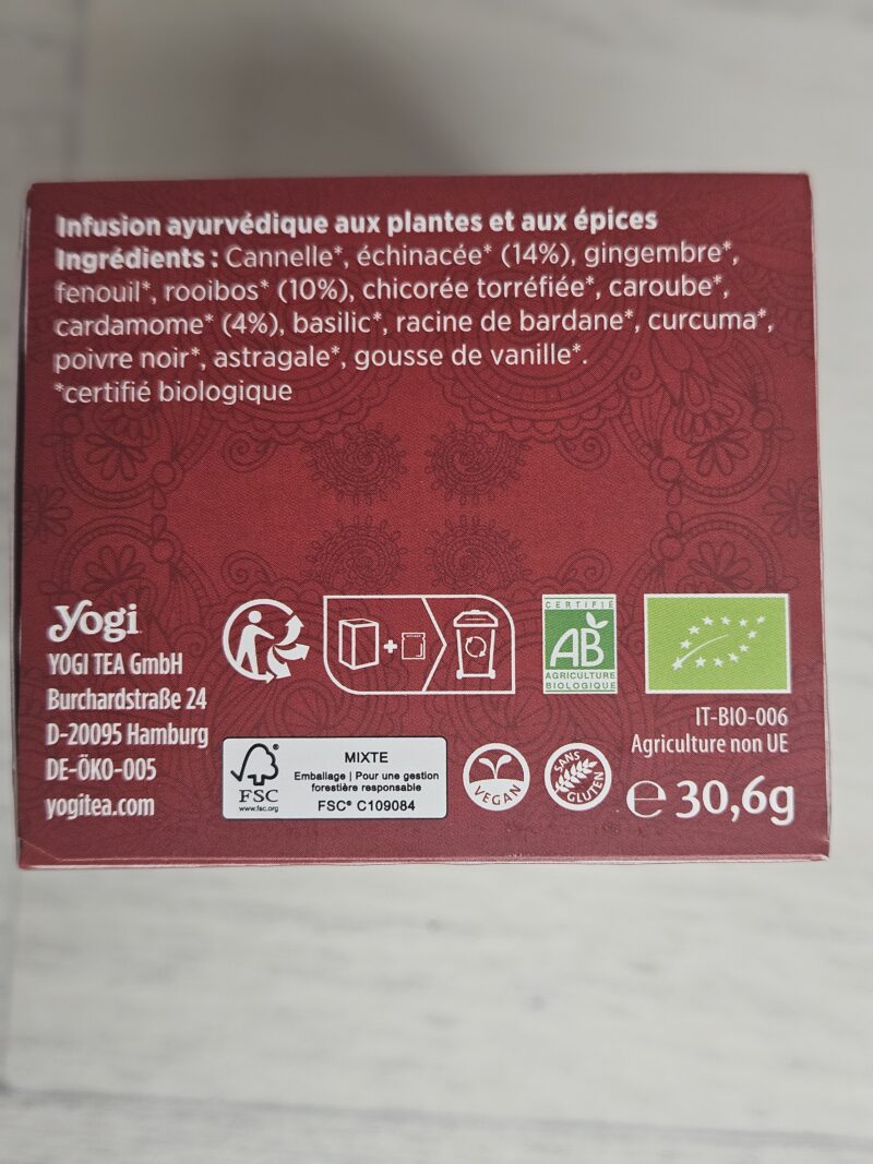 Tisane Yogi Tea Echinacée -  Boite de 17 sachets – Image 3