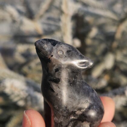 Personnage Loup en Larvikite