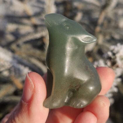 Personnage Loup en Aventurine verte
