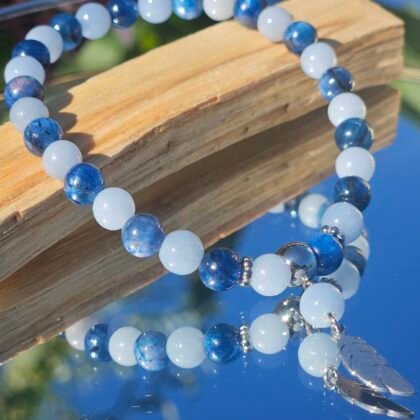 Bracelet en Cyanite et Angelite
