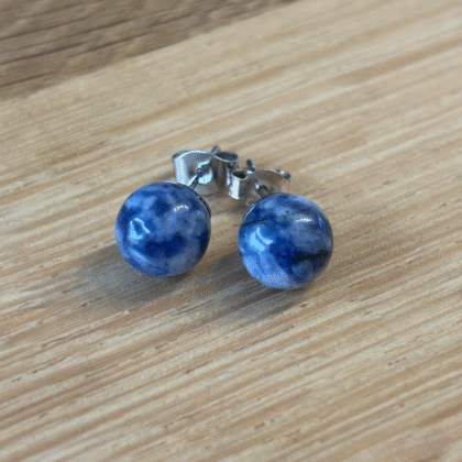 Boucles d'oreilles en Sodalite