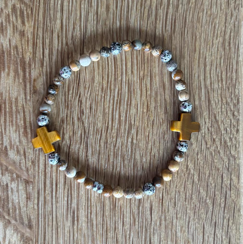 Bracelet en Jaspe et Œil de Tigre – Image 2