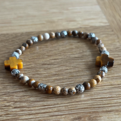 Bracelet en Jaspe et Œil de Tigre