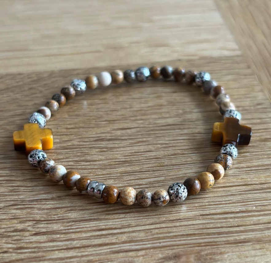 Bracelet en Jaspe et Œil de Tigre