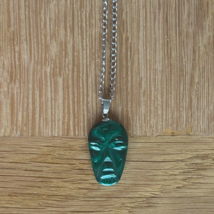 Collier Malachite Visage Indien