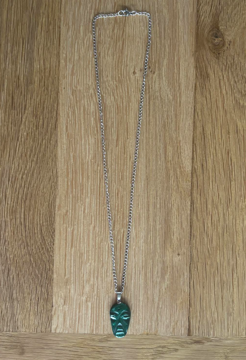 Collier Malachite Visage Indien – Image 2