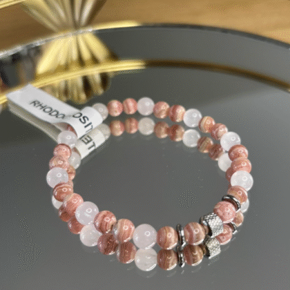 Bracelet en Rhodocrosite et Quartz Rose