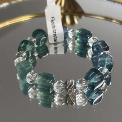 Bracelet en Fluorite et Cristal de roche