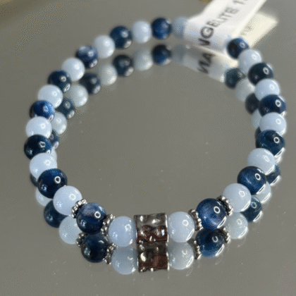 Bracelet en Cyanite et Angelite
