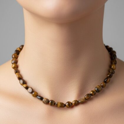 Collier en perle œil de tigre réglable