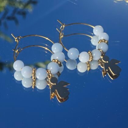 Boucles d'oreilles Créoles Angélite