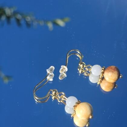 Boucles d'oreilles Angélite et Palo Santo