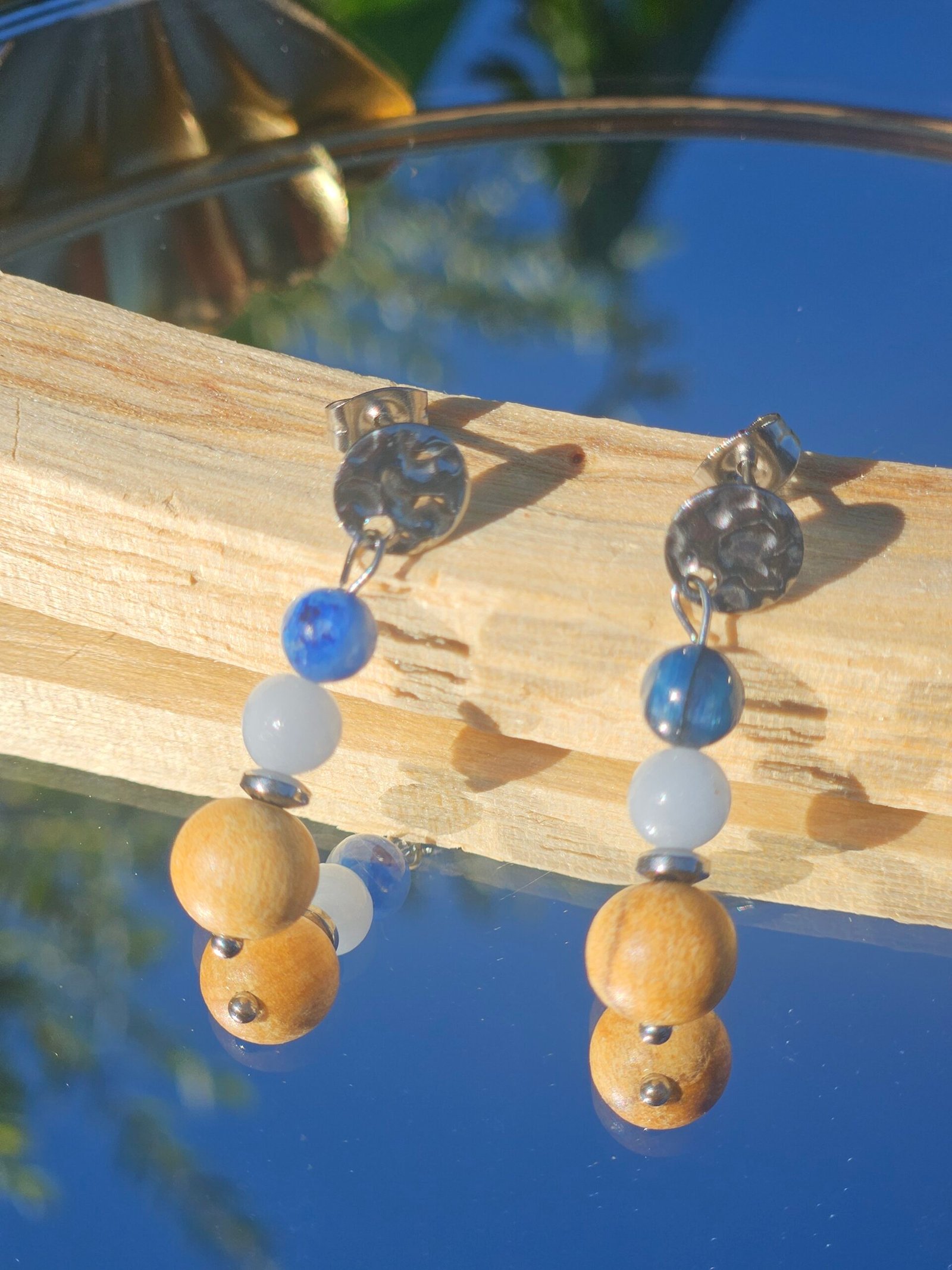 Boucles d'oreilles Angélite et Palo Santo (Copie)
